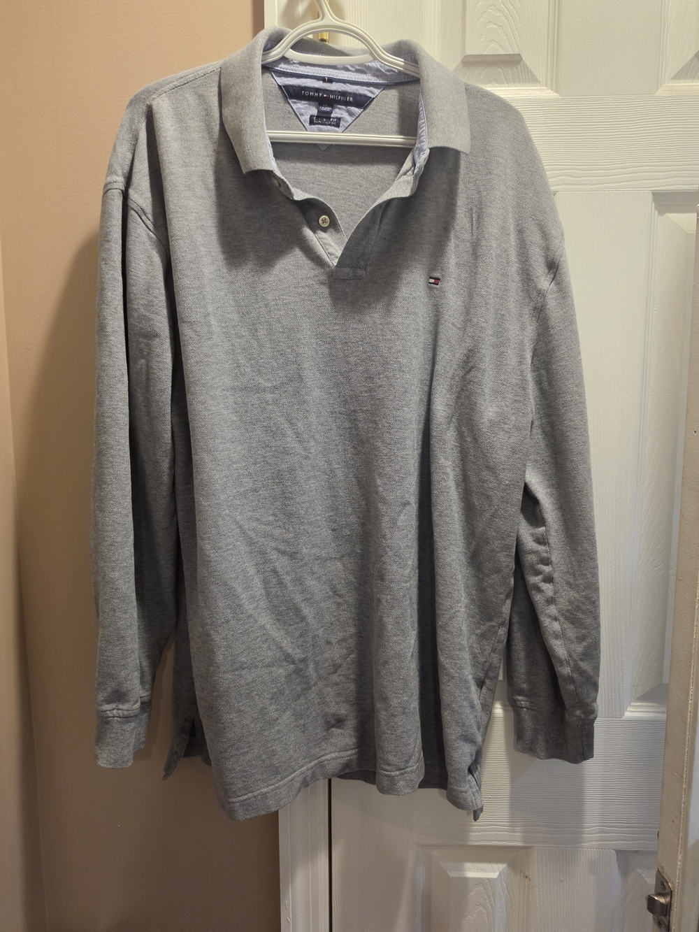 Tommy Hilfiger Men's Long-Sleeve Polo Shirt - Gray